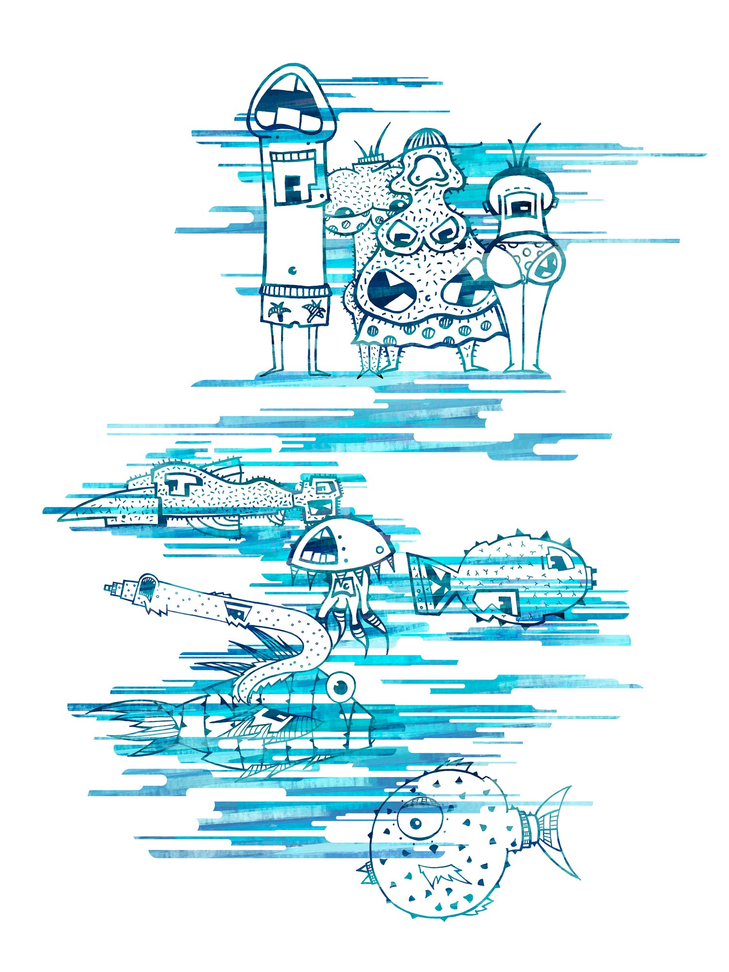 Über und unter Wasser