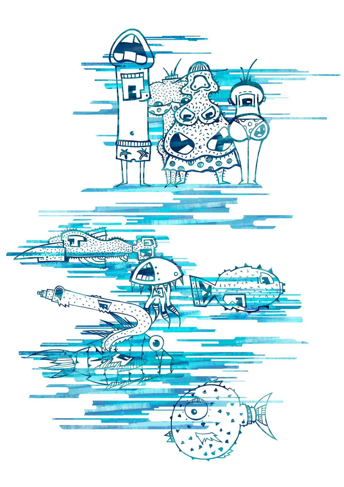 Über und unter Wasser