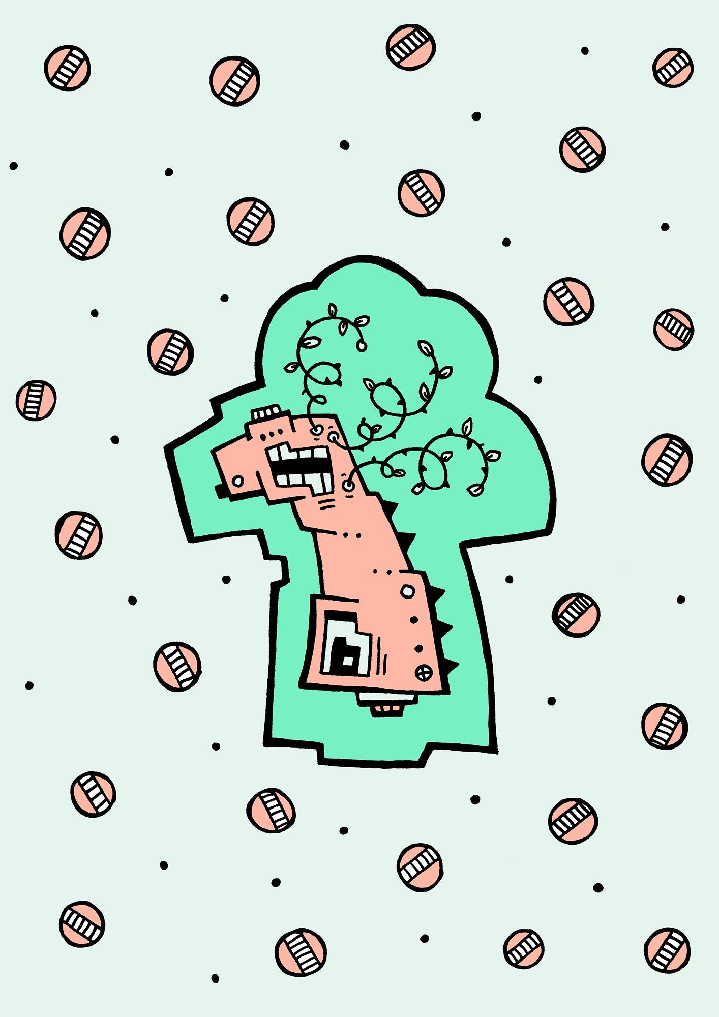 Pflanzenmann im Blumenmeer