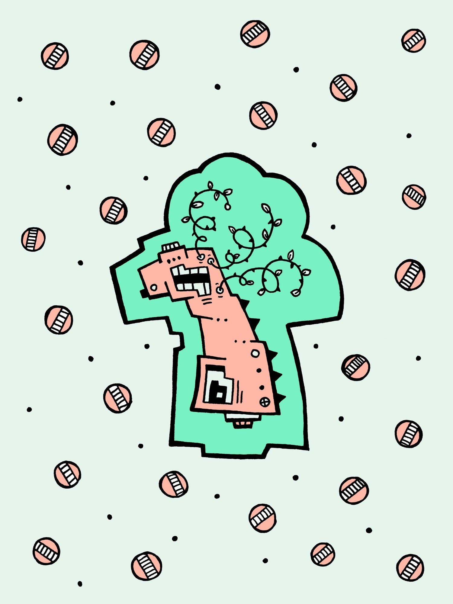 Pflanzenmann im Blumenmeer