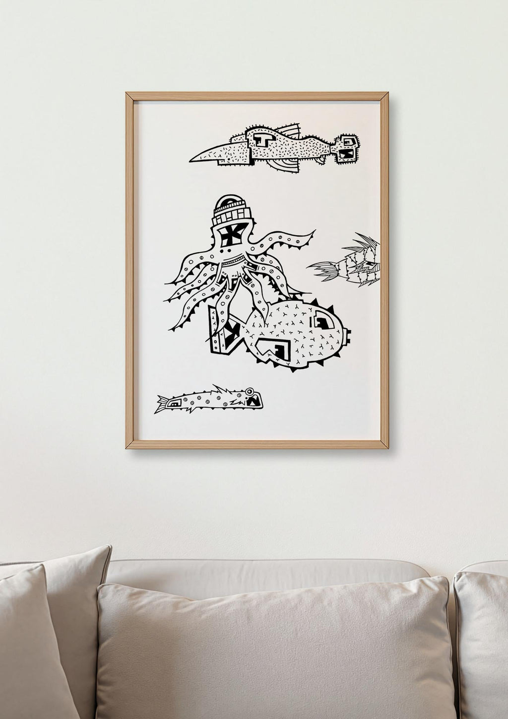 Fische - digital colorierte Illustration - Illuwillu Kunstdruck 210x297mm Fauna Fische Kunstdrucke
