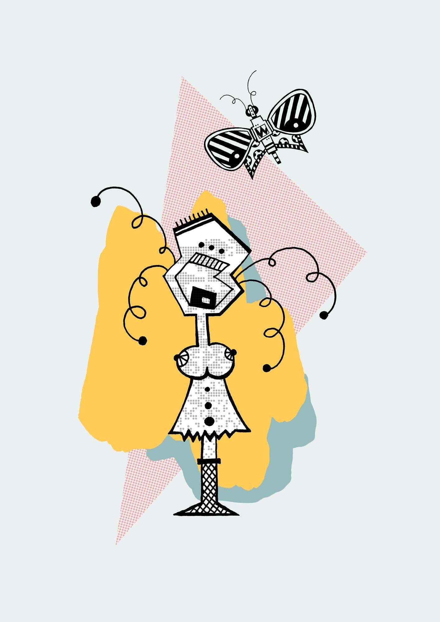 Gnädige Frau Titti - digital colorierte Illustration - Illuwillu Kunstdruck 210x297mm adults only Charakter Farbe