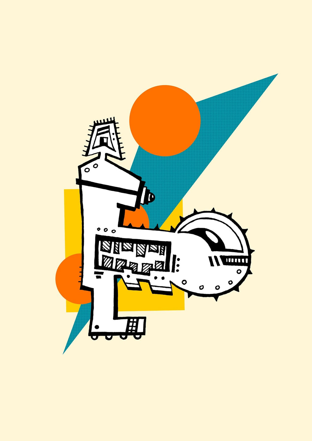 Großer Stecher - digital colorierte Illustration - Illuwillu Kunstdruck 210x297mm adults only Charakter Farbe