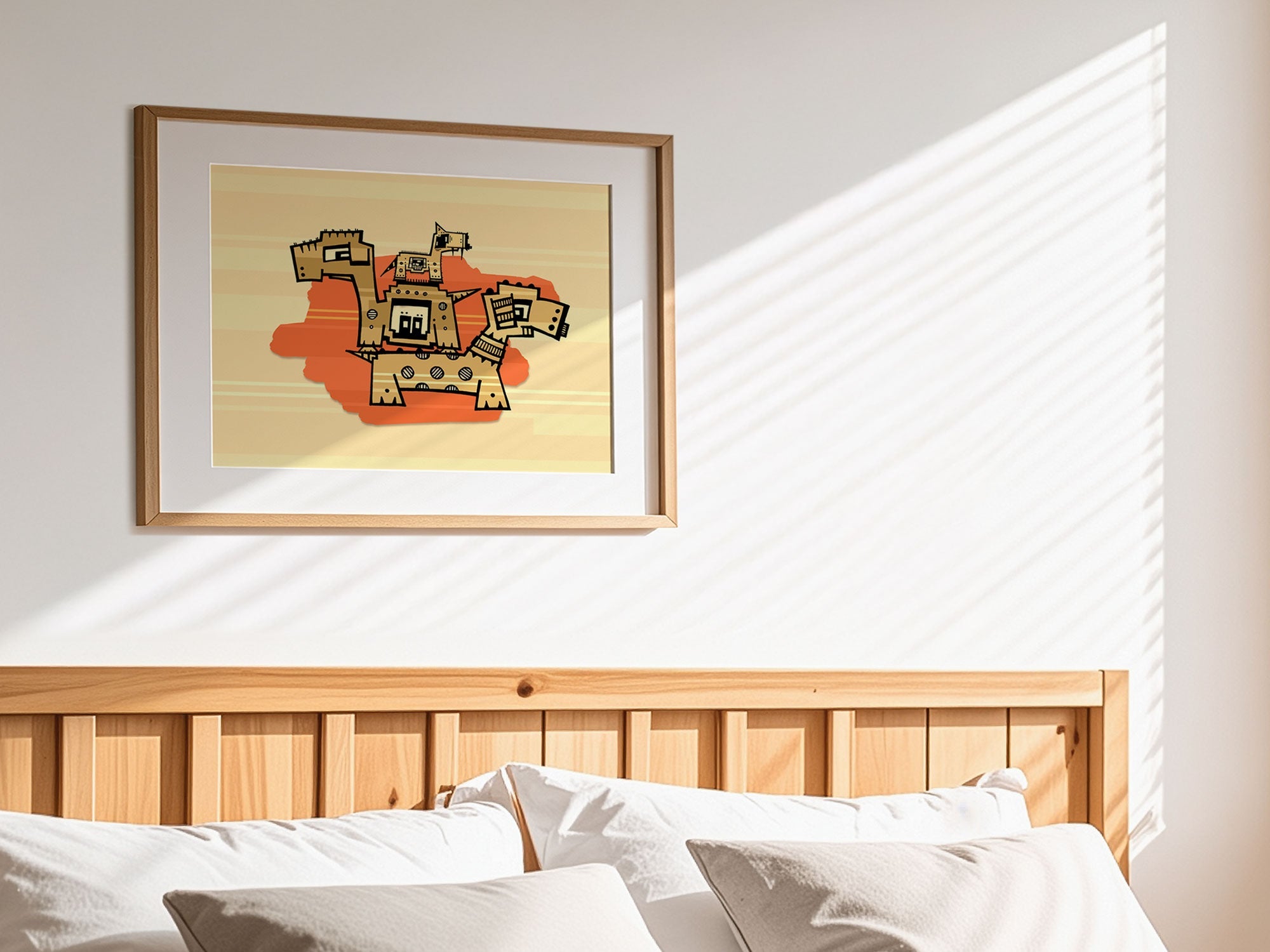 Illuwillu Stadtmusikanten - digital colorierte Illustration - Illuwillu Kunstdruck 297x210mm Farbe Fauna Hunde