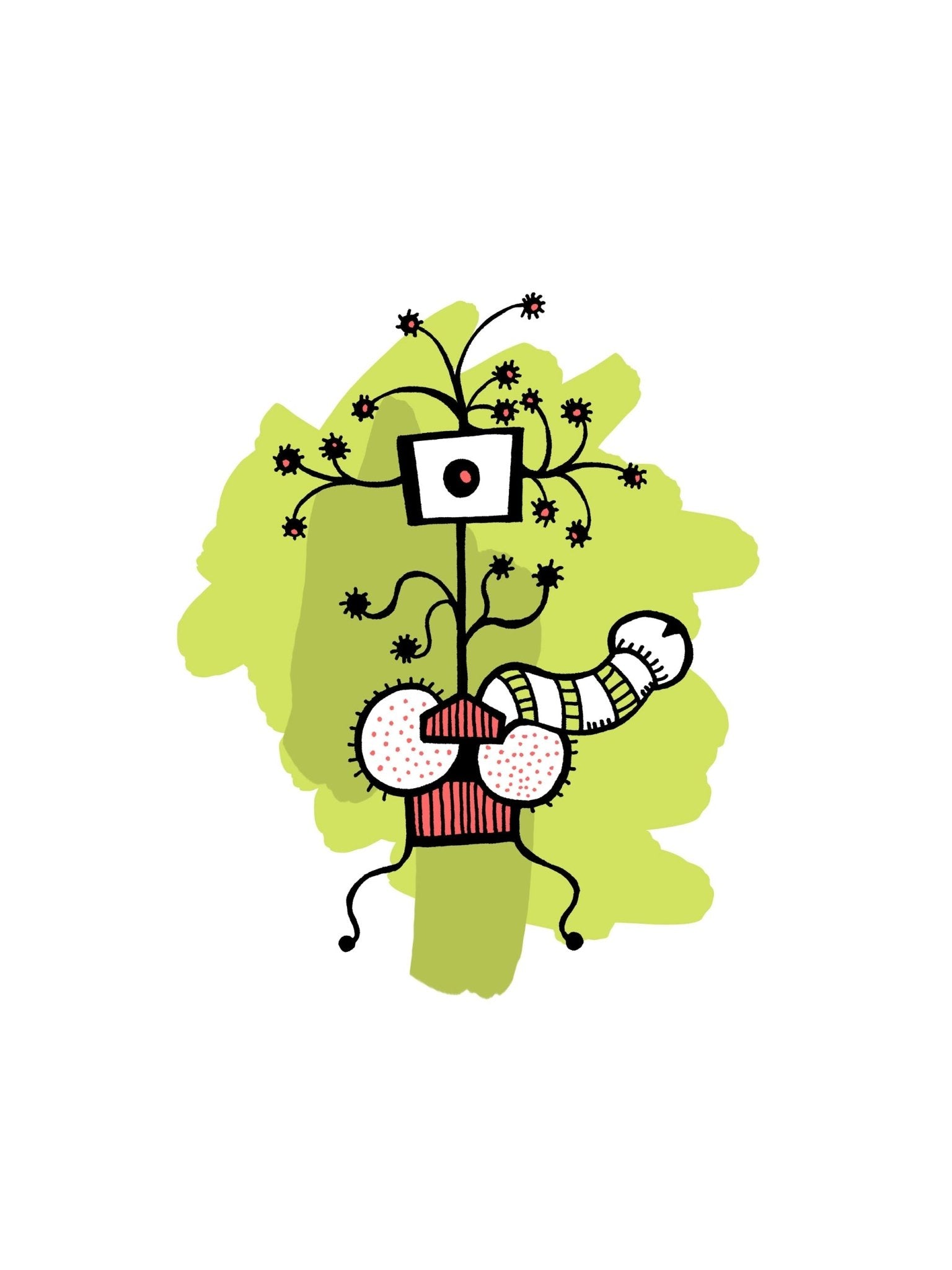 Hintergrund grün Illustration Phantasie Pflanze #GeorgKippes #Illuwillu Kunstdruck 300x400mm Farbe Flora