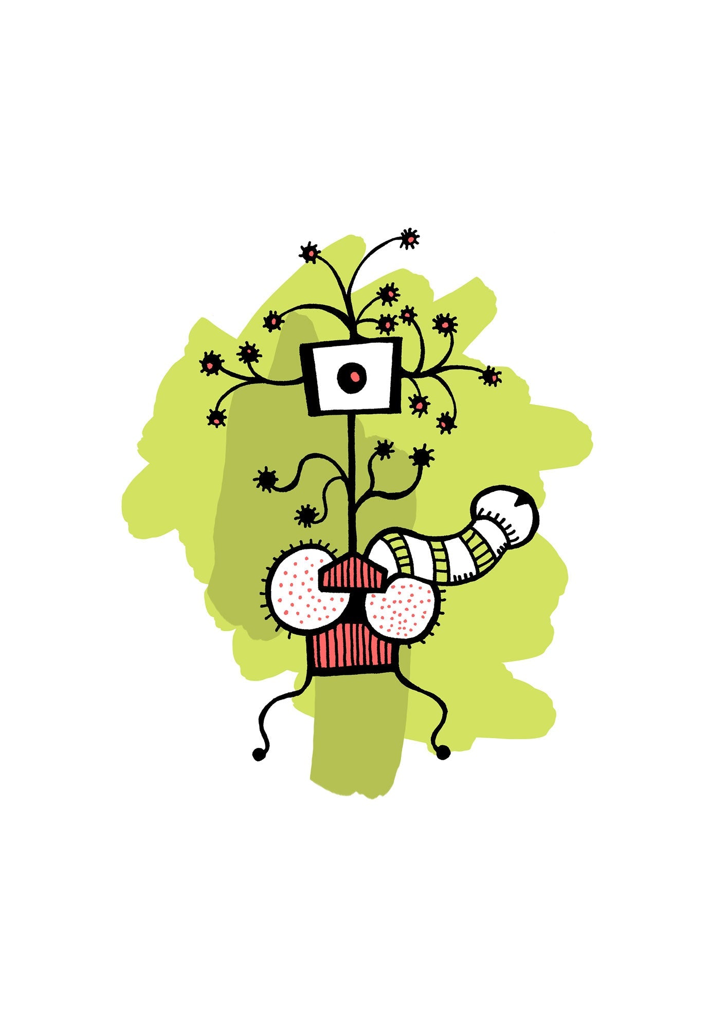 Hintergrund grün Illustration Phantasie Pflanze #GeorgKippes #Illuwillu Kunstdruck 210x297mm Farbe Flora