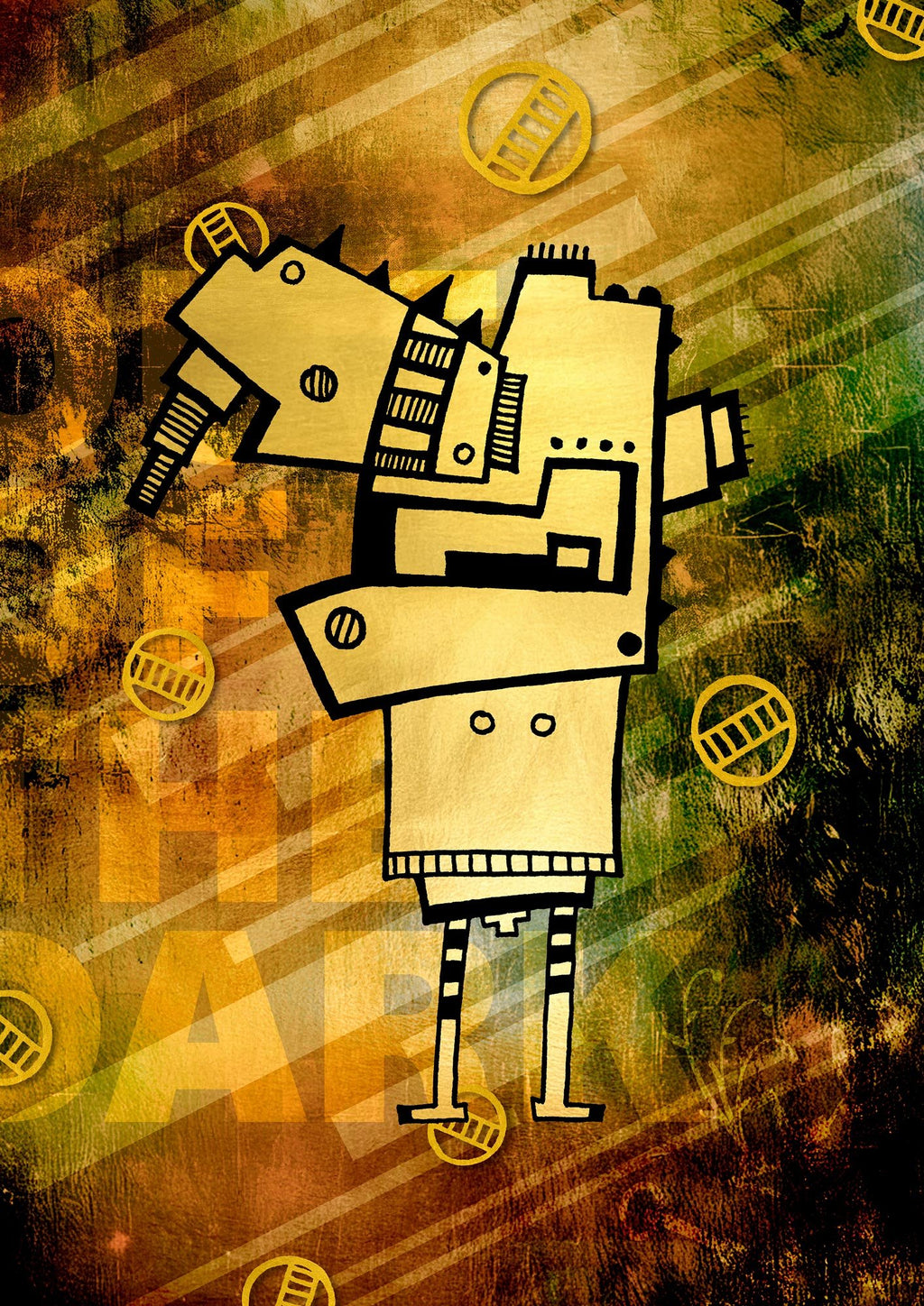 Illustrierte Figur Kopfschmerzen digital colorierte Illustration #GeorgKippes #Illuwillu Kunstdruck 210x297mm Charakter Farbe