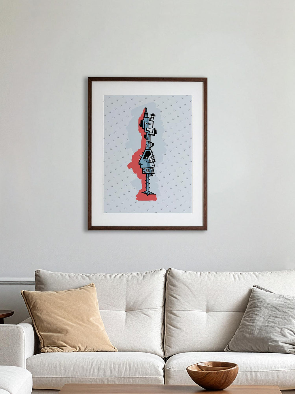 Hintergrund Blau Figur groß digital coloriert Illustration #GeorgKippse #Illuwillu Kunstdruck 210x297mm Charakter Farbe