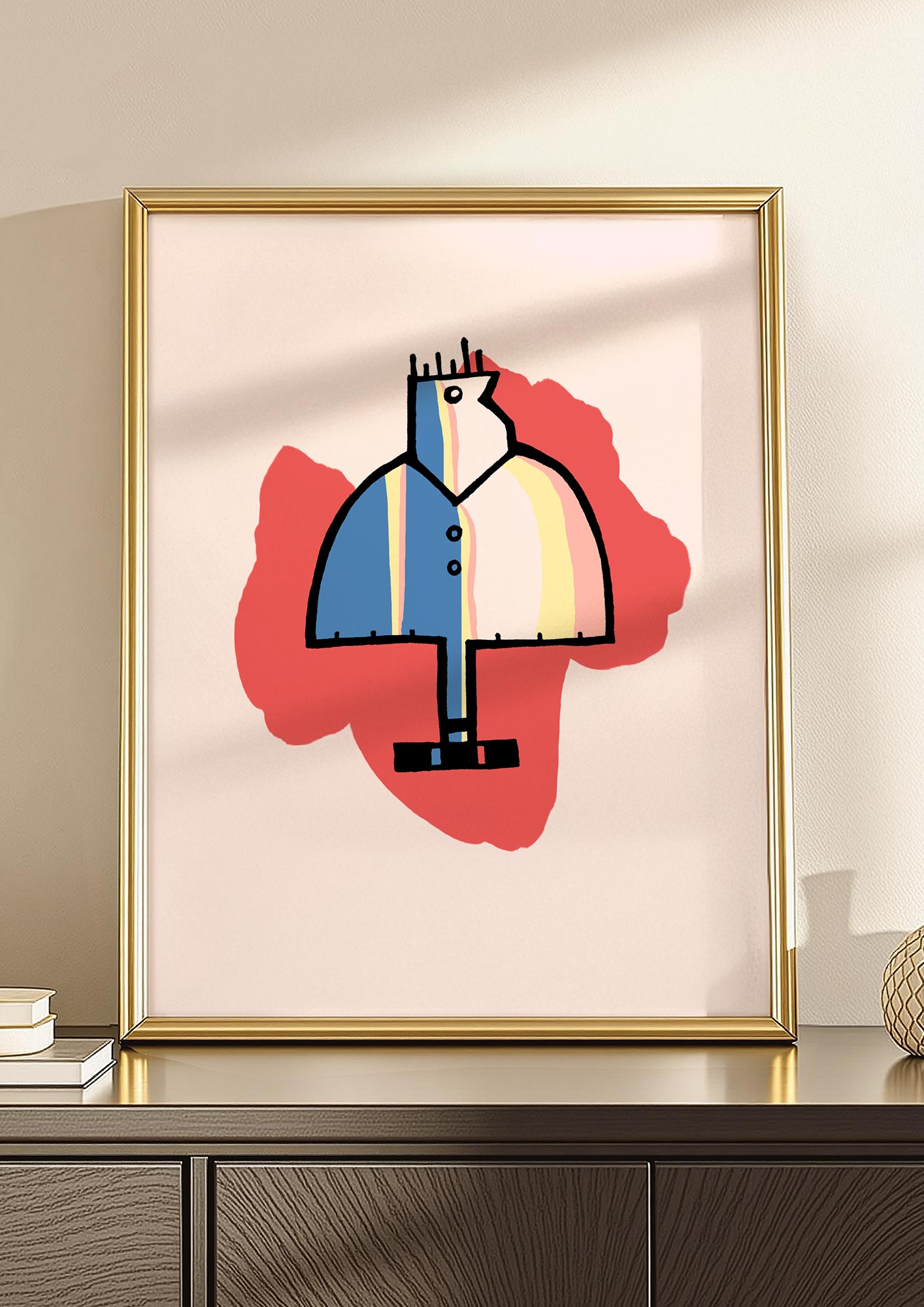 Muskelnando - digital colorierte Illustration - Illuwillu Kunstdruck 210x297mm210x297mm Charakter Farbe Kunstdrucke