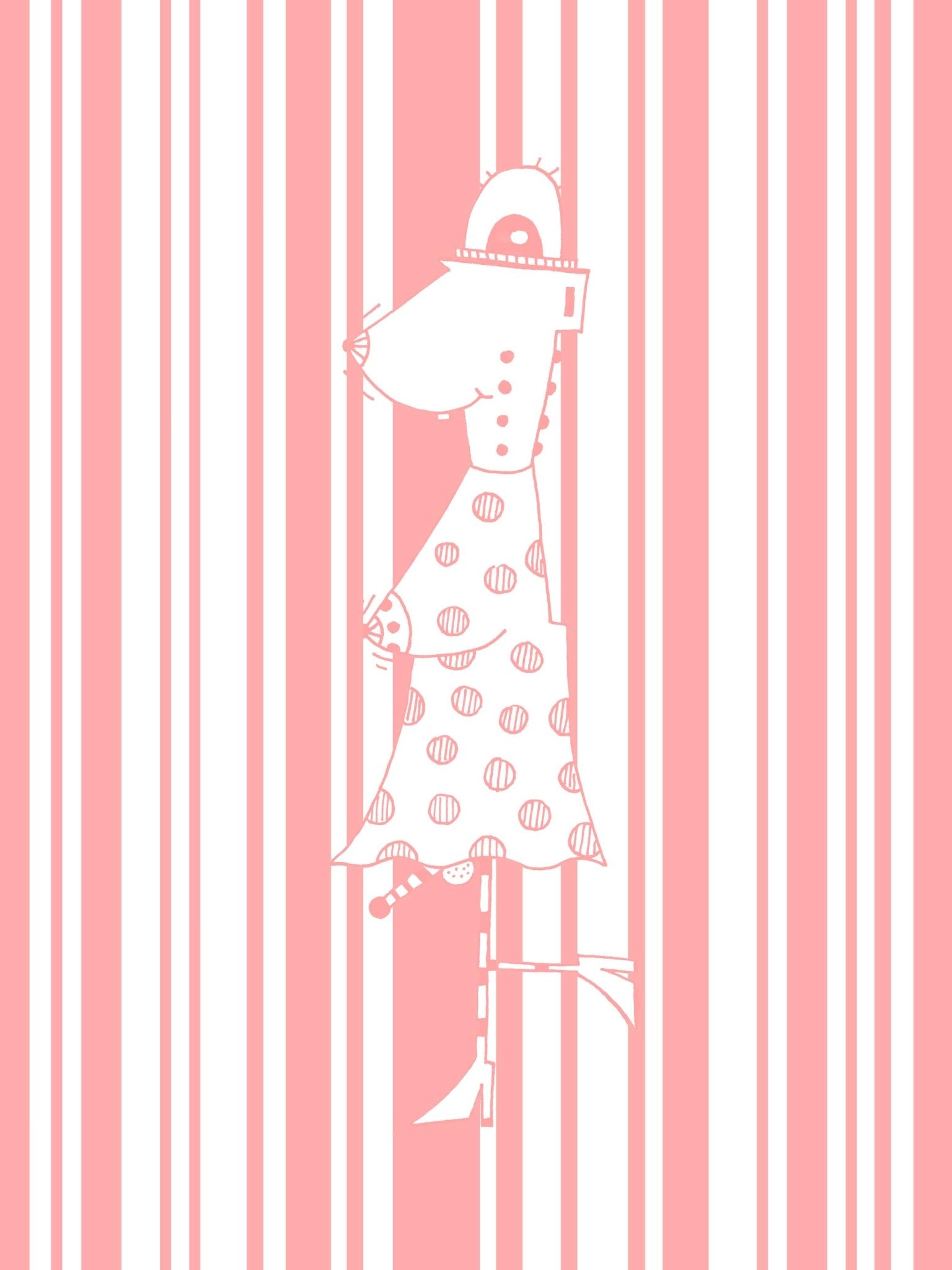 tanzende Maus #GeorgKippes #Illuwillu digital colorierte Illustration 300x400mm rosa Charakter Kunstdruck